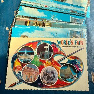 Lot of 36  Exposition and World's Fair 1964-65 Vintage Postcards